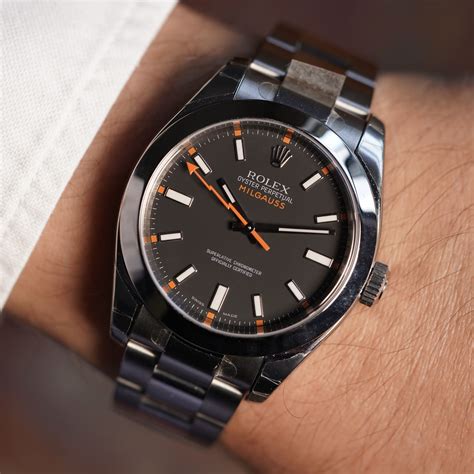 rolex milgaus black|Rolex Milgauss black dial discontinued.